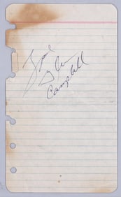 Glen Campbell 6x3.5 Cut SIGNED BAS COA