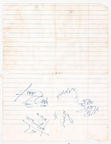 The Dave Clark Five 5x8 Cut LOA [5 SIGNED]