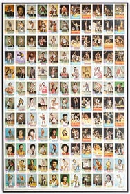 1973 Topps Basketball Uncut Sheet with 132 Cards