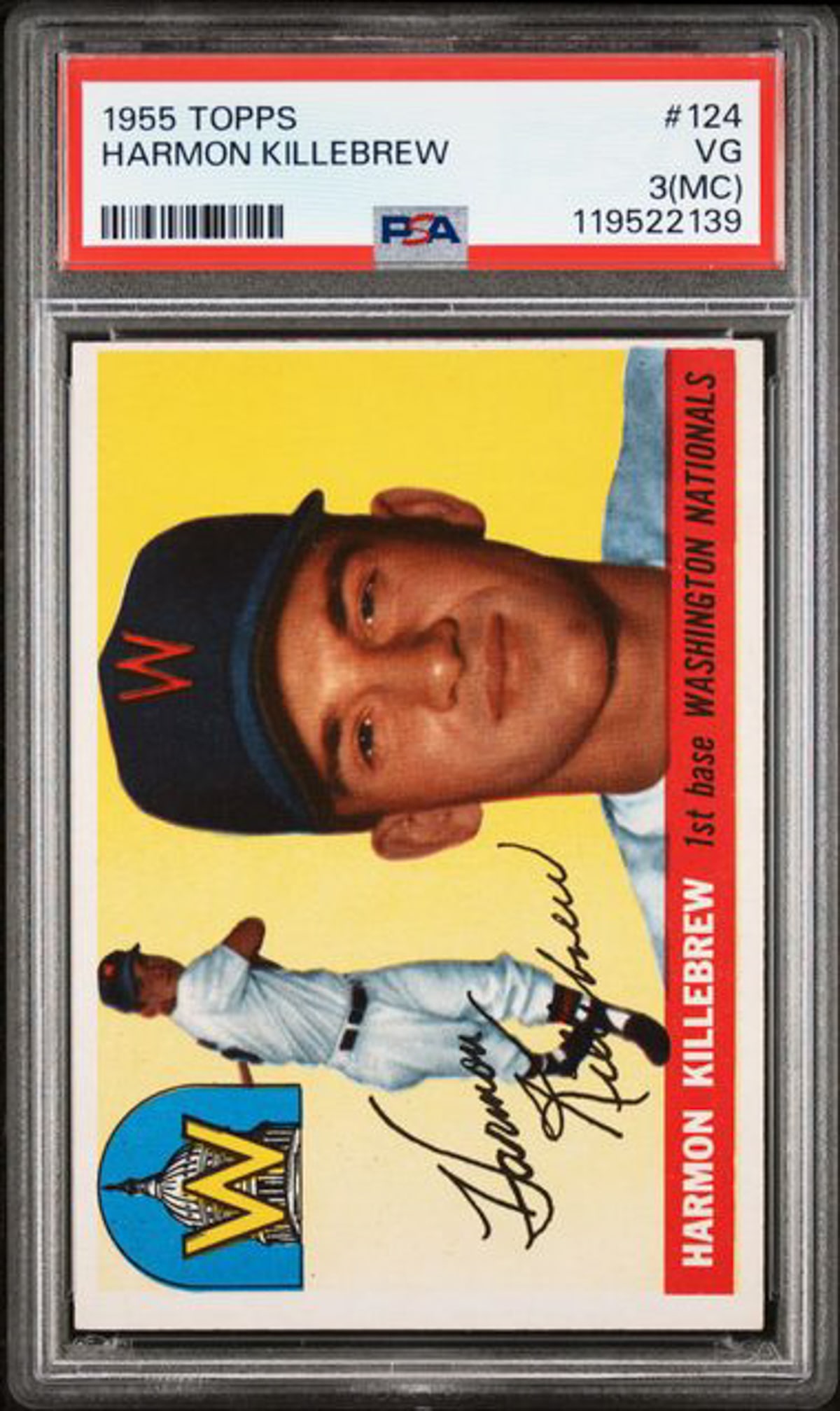 1955 Topps #124 Harmon Killebrew PSA 3 (MC) (1 of 2)