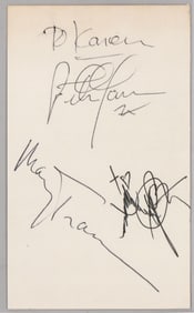 Peter, Paul and Mary SIGNED Index Card BAS LOA