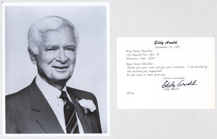 Buddy Ebsen / Eddy Arnold SIGNED Photo / Note COA