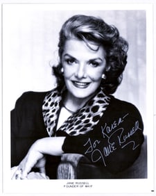 Jane Russell 8x10 Photo SIGNED BAS COA