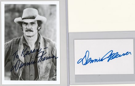 Dennis Weaver 5x7 Photo and Index Card SIGNED COA