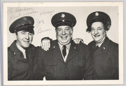 Joe Besser (Three Stooges) 5x7 Photo SIGNED COA