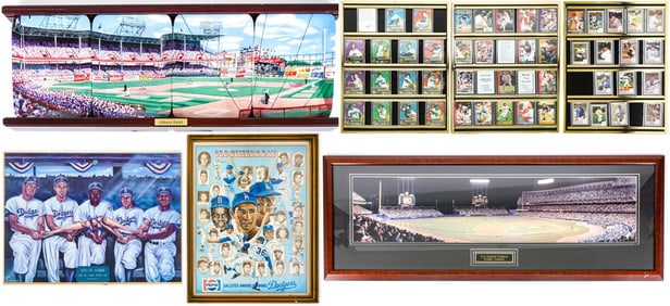 6 Pcs Los Angeles Dodgers/MLB Framed Items