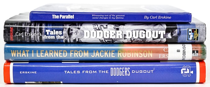 Carl Erskine (4) SIGNED Books [Dodger's]