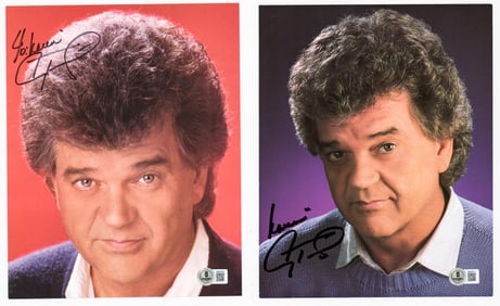 Conway Twitty (2) 8x10 Color Photos SIGNED COA
