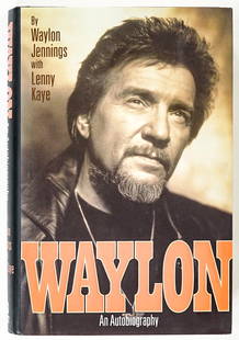 Waylon Jennings Autobiography SIGNED BAS COA: Waylon by Waylon Jennings. Inscribed and signed on half title page. 1996 1st printing with unclipped dust jacket. Warner Books. 418 pp. Illustrated. Two-tone covers. Beckett Authentication Services BA