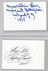 Mary Costa / Margaret Pellegrini SIGNED Cards COA