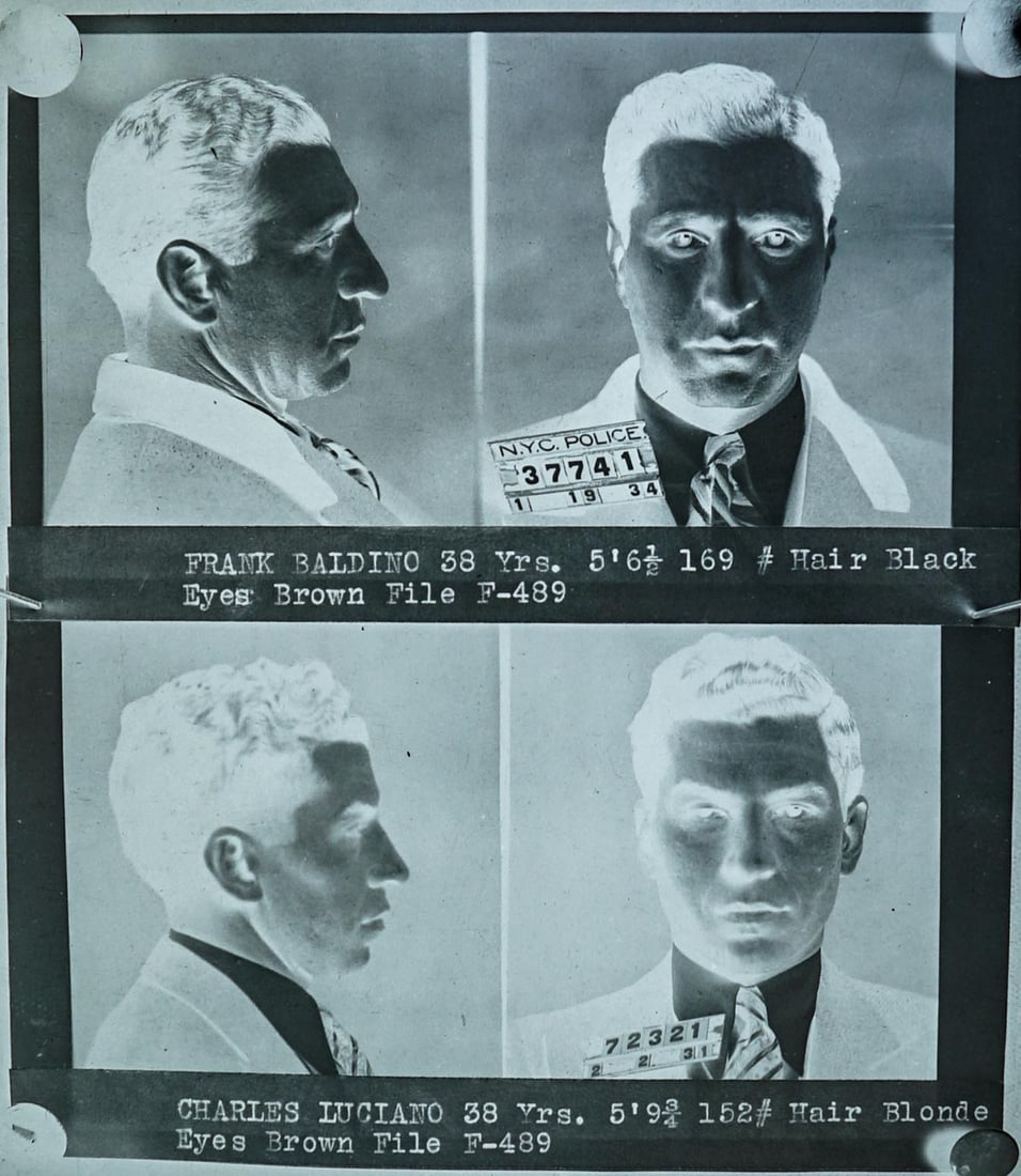 Lucky Luciano & Frank Baldino Mug Shot Negative (1 of 2)