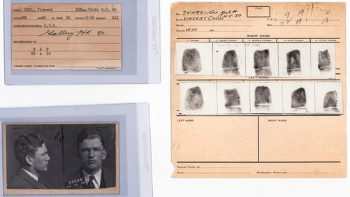Vincent "Mad Dog" Coll Mug Shot, Fingerprint Card