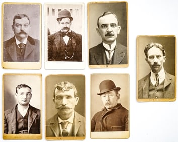 (7) 1894-1905 Mug Shot Arrest CDV's (New York)