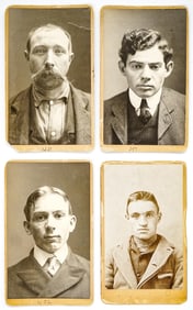 (4) 1895-1901 Mug Shot Arrest CDV's (New York)