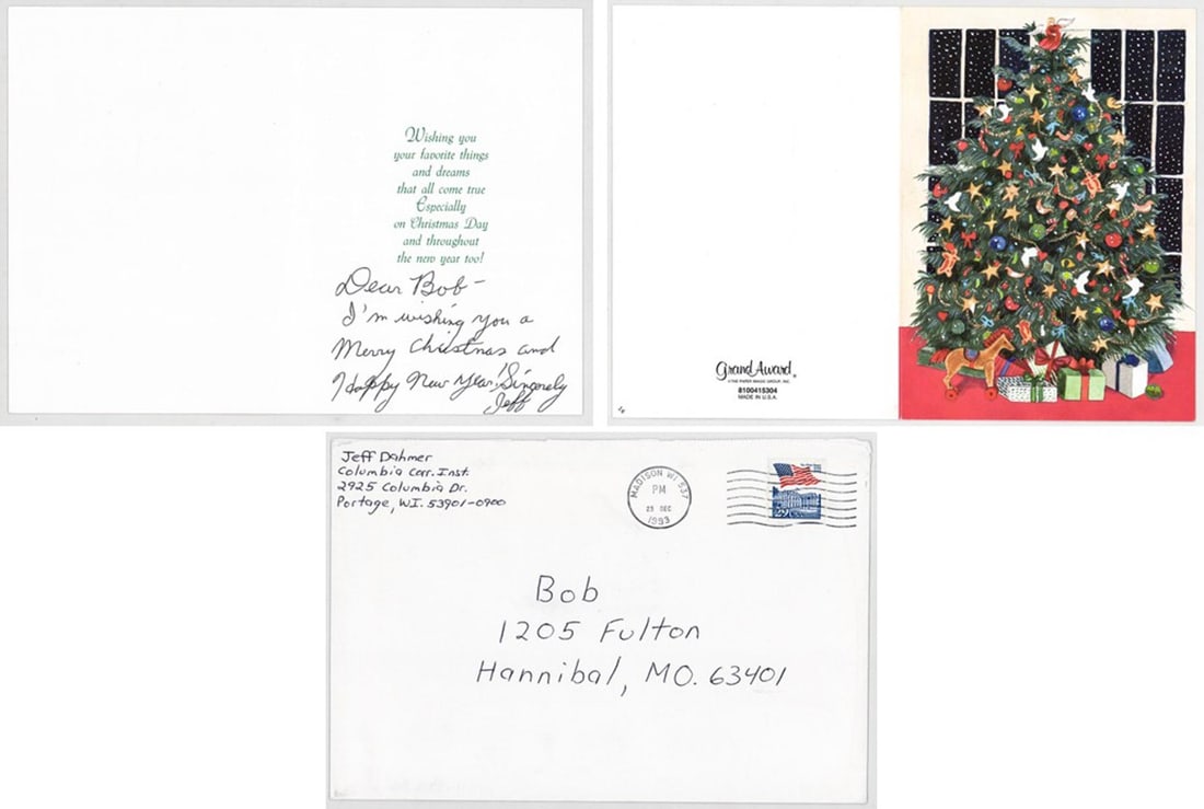 Jeff Jeffrey Dahmer SIGNED Holiday Card 1993 (1 of 6)