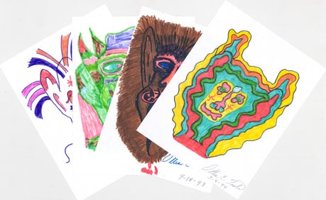 Ottis Elwood Toole Four Signed Drawings