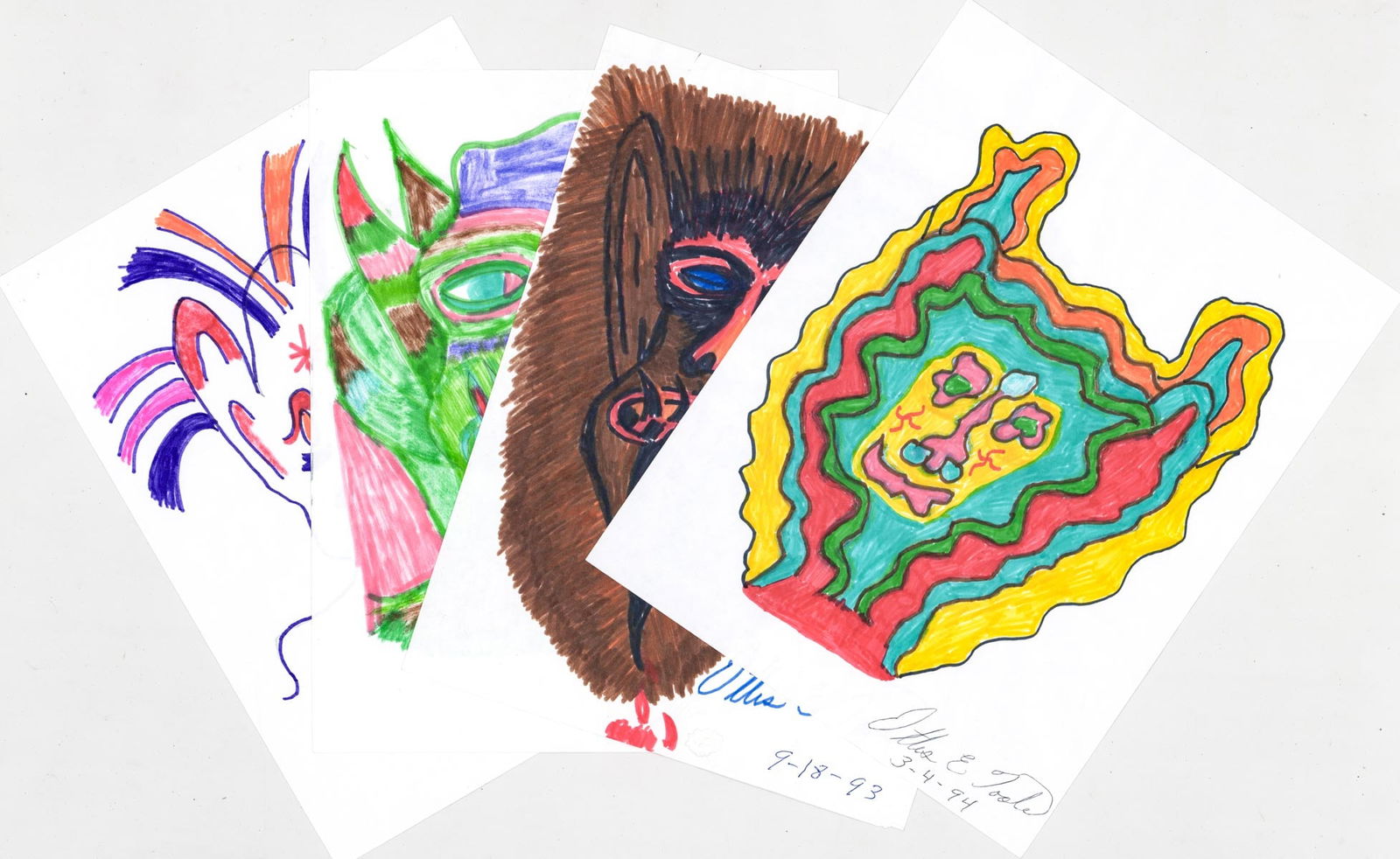 Ottis Elwood Toole Four Signed Drawings (1 of 5)