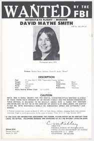 David Wayne Smith FBI WANTED Poster 1977