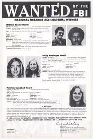 Patty Hearst / Emily Harris FBI WANTED Poster '77