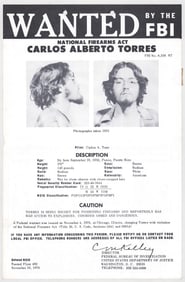Carlos Alberto Torres FBI WANTED Poster 1977