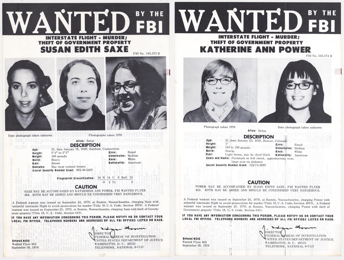 Katherine Power / Susan Saxe FBI Posters (1 of 5)