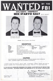 Eric Starvo Galt FBI WANTED Poster [MLK Assassin]