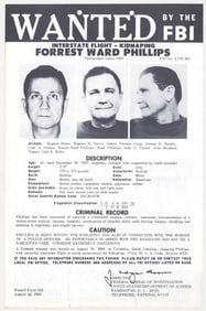 Forrest Ward Phillips FBI WANTED Poster 1969