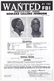 Howard Callens Johnson FBI WANTED Poster 1968