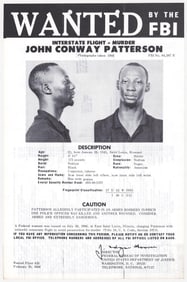 John Conway Patterson FBI WANTED Poster 1968