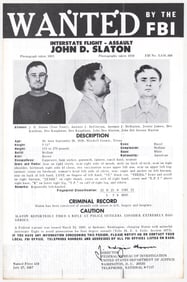 John D. Slaton FBI WANTED Poster 1967