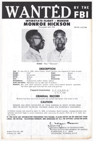 Monroe Hickson FBI WANTED Poster 1967
