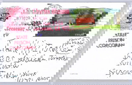 Charles Manson SIGNED Postcard 1995