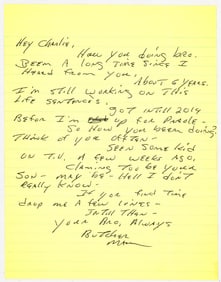 Prison Letter To 'Charlie' from 'Butcher Man'
