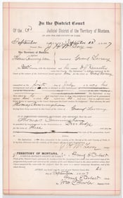 Montana VS Thomas Cunningham 1887