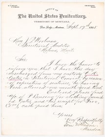 Montana Penitentiary Notice [Release] 1885