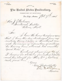 Montana Penitentiary Notice [Release] 1885