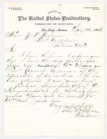 Montana Penitentiary Notice [Release] 1886