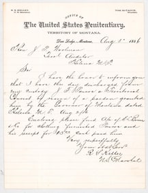 Montana Penitentiary Notice [Release] 1886