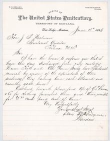 Montana Penitentiary Notice [Release] 1886