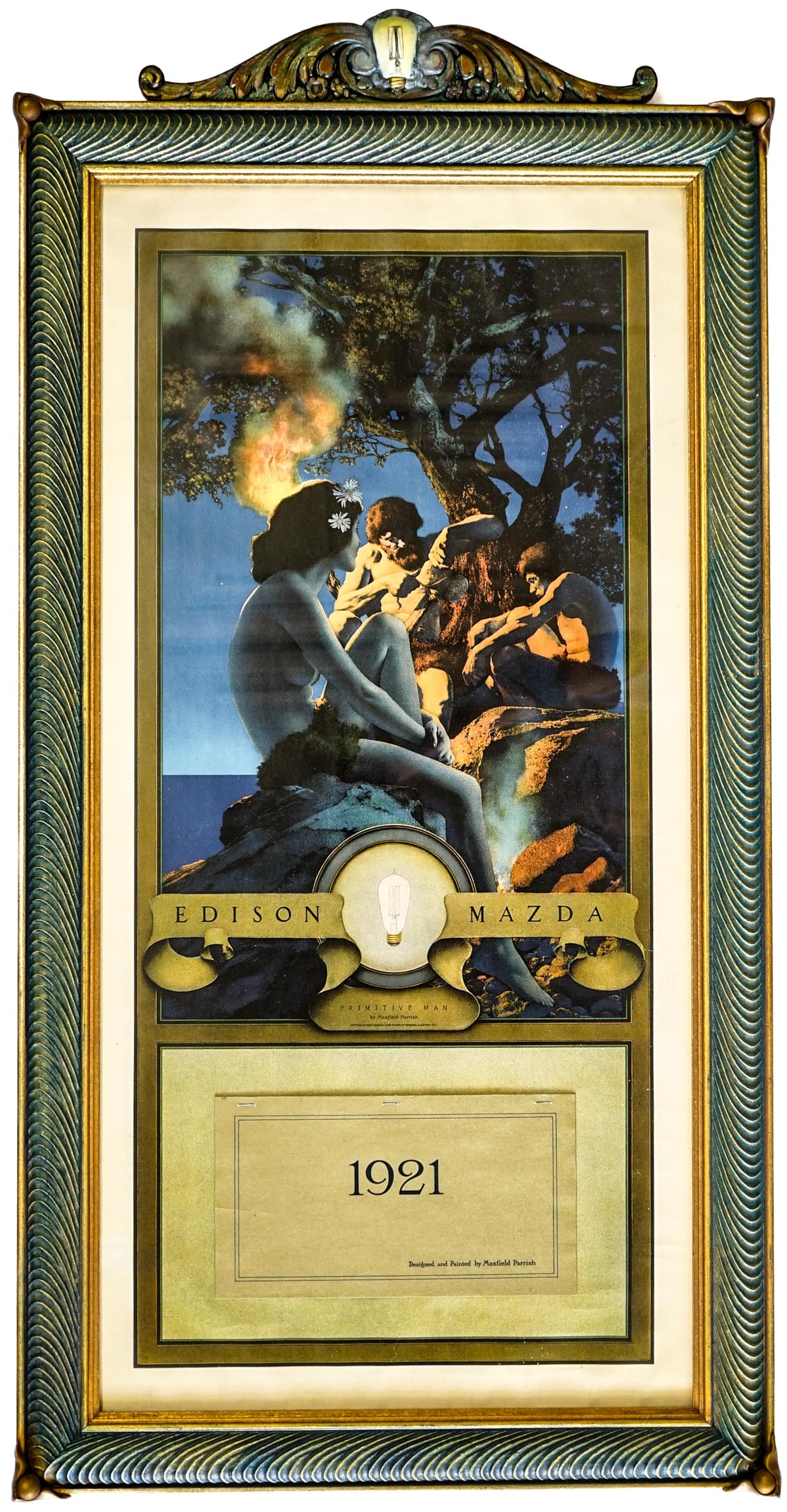 1921 Maxfield Parrish 'Primitive Man' Calendar Lg (1 of 10)