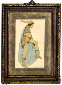 Maxfield Parrish Original Mixed Media Study