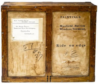 RARE Maxfield Parrish Oil Painting Crate