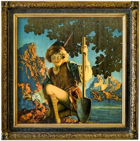 Maxfield Parrish 'Jack Beanstalk' Print Framed
