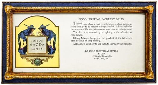 Edison Mazda Lamps 1924 Print Framed