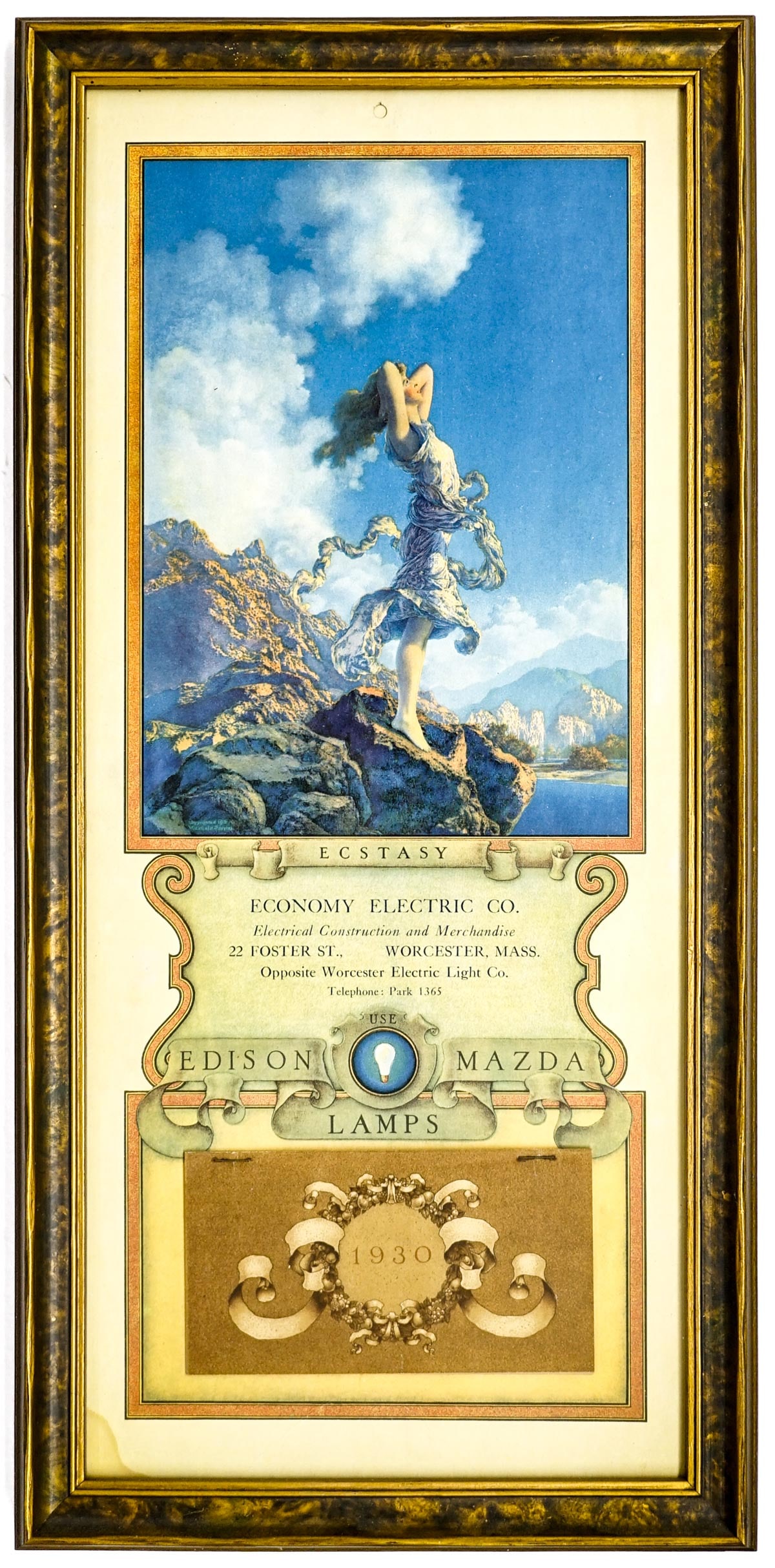 Maxfield Parrish 1930 Ecstasy EM Calendar Framed (1 of 5)