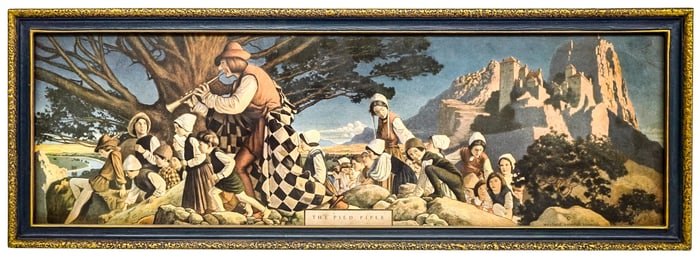 Maxfield Parrish 'Pied Piper' 1909 Print Framed