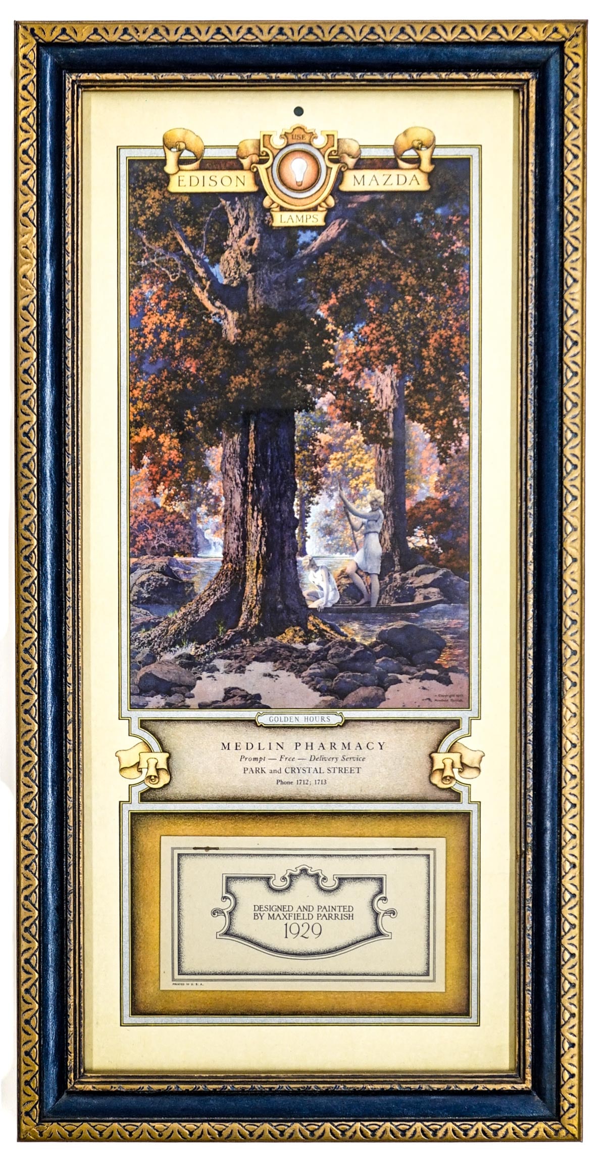 Maxfield Parrish 'Golden Hours' 1929 EM Calendar (1 of 5)