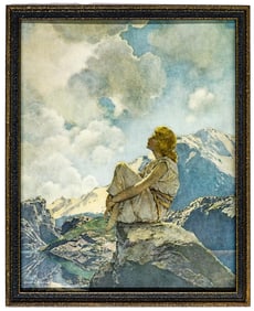 Maxfield Parrish 'Morning' 1926 Print Framed