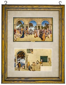 Maxfield Parrish (4) Prints (2) Sided Frame