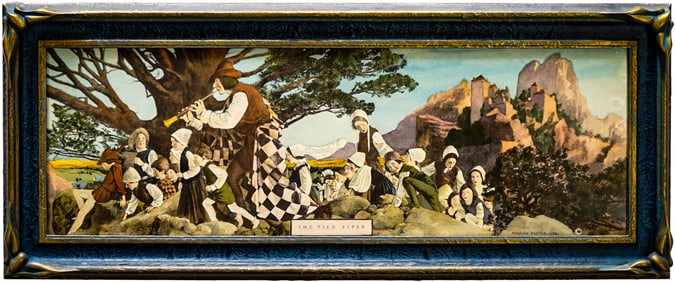 Maxfield Parrish 'Pied Piper' 1909 Print Framed